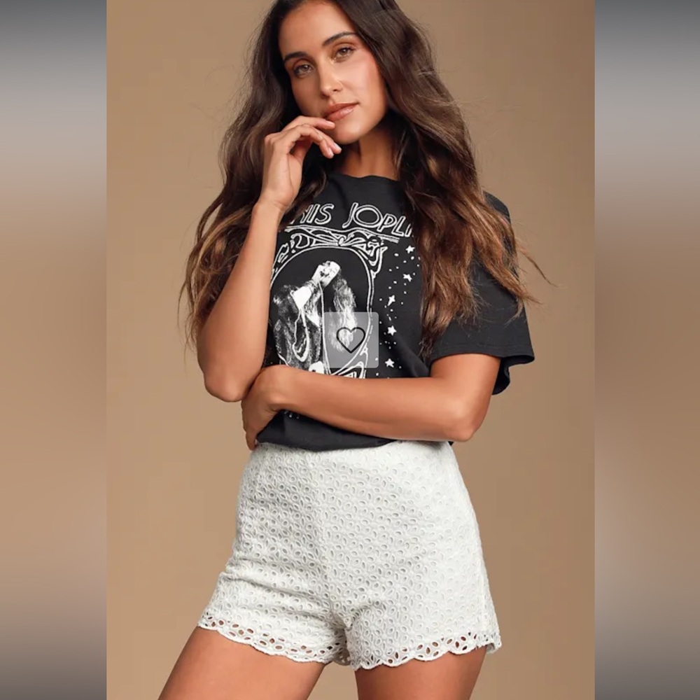 Lulus Lo white eyelet lace shorts